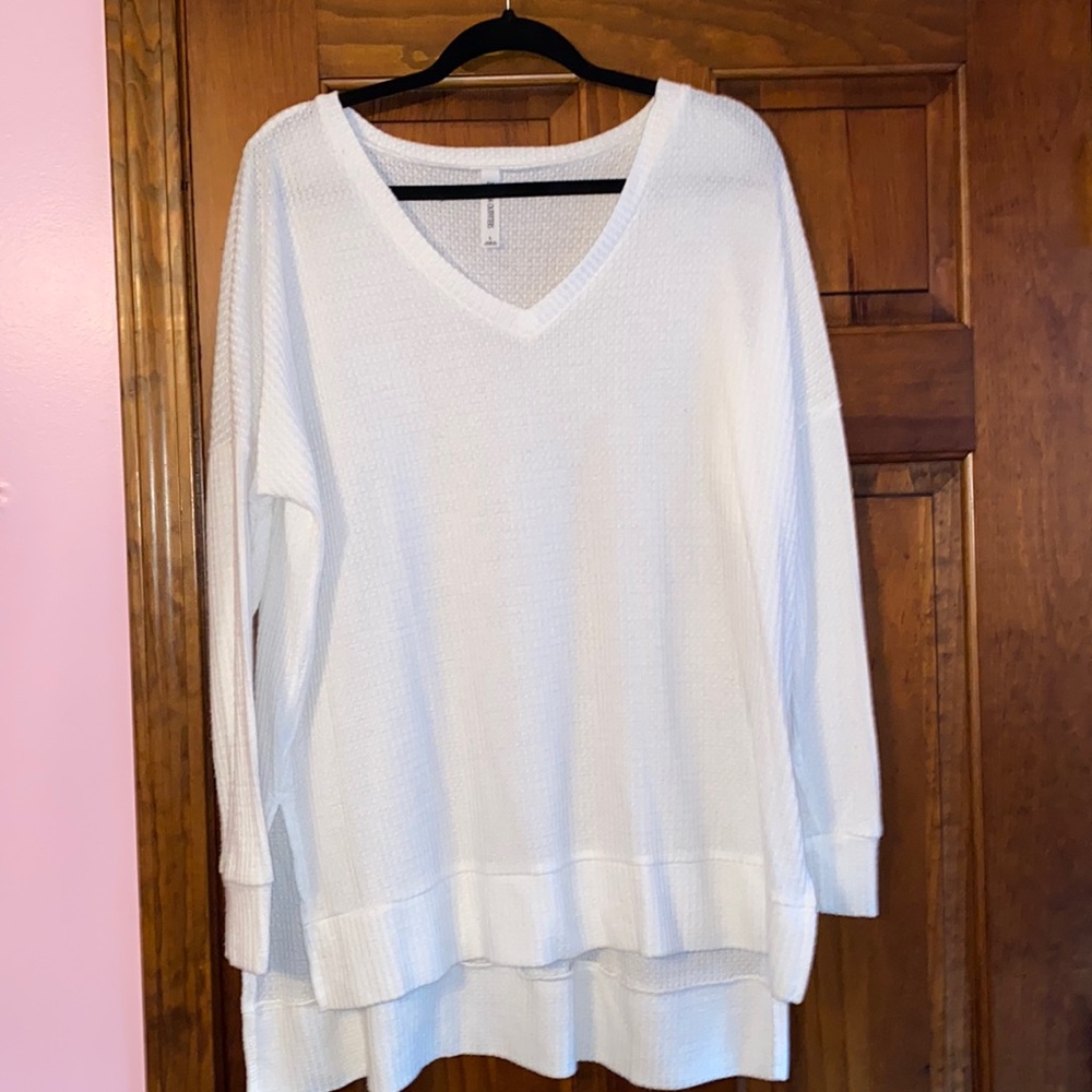 White Waffle Knit Tunic